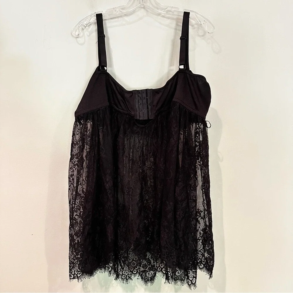 Coquette Diva Lace‎ Bottom Chemise Lingerie Women's 3X Black Underwire Bra Sexy
